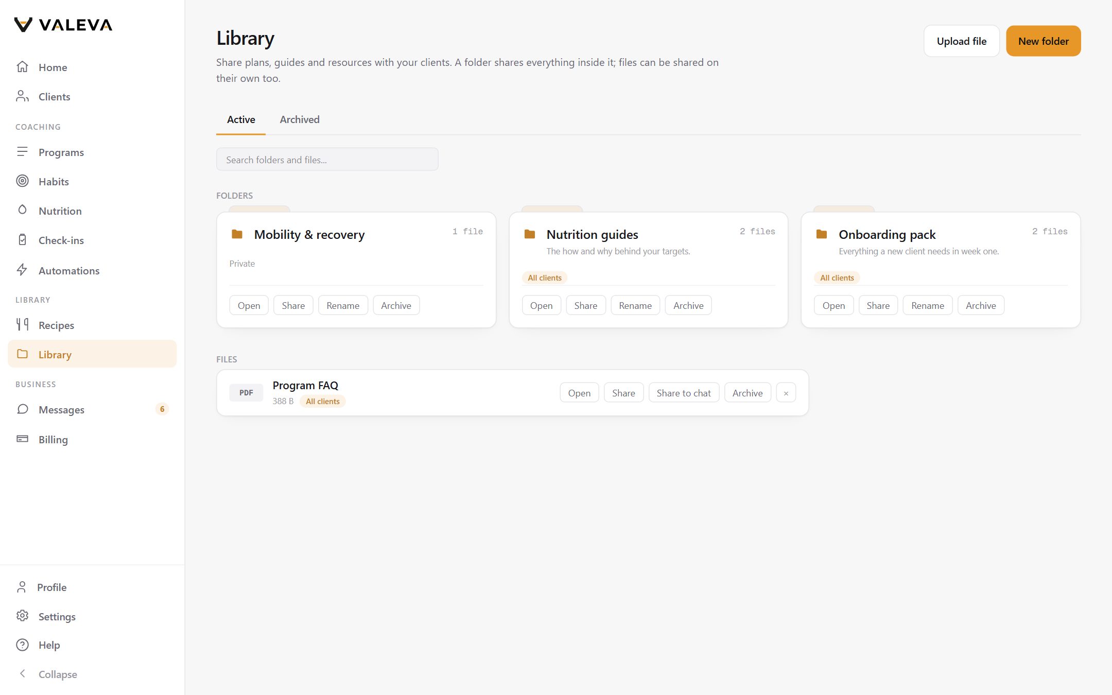 The Valeva resource library